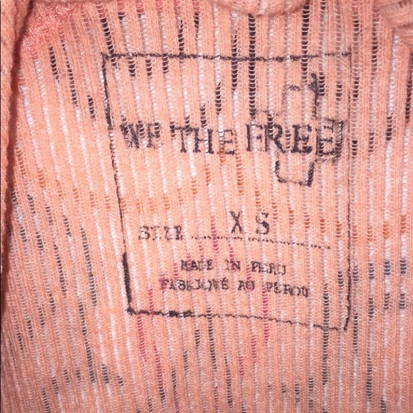 Free People XS Orange/White Boho Lace Tank Top - Picture 5 of 5